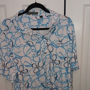 G/FORE Polo with Blue and Black Pattern